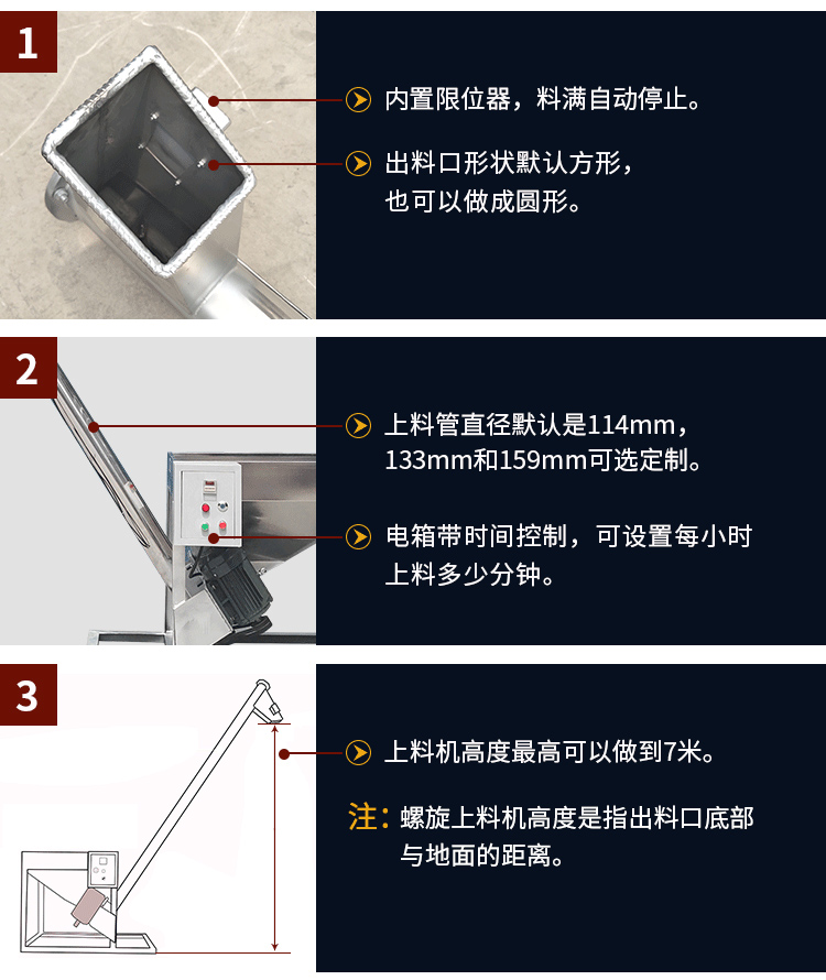 不銹鋼螺旋輸送機(jī)自動上料，可定制管徑，高度可做到7米